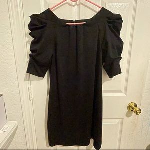 Puff Sleeve Black Dress